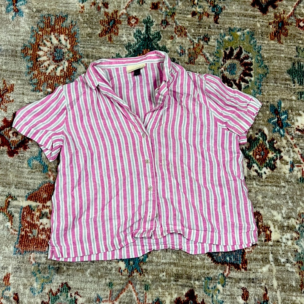 Cropped button down shirt